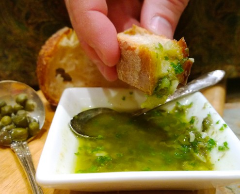 Garlic Caper Dipping Oil